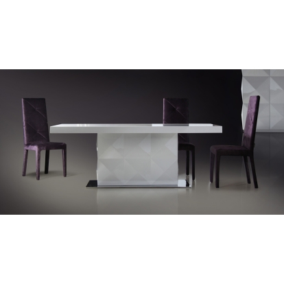 Versus Eva Modern White Lacquer Dining Table White Dining Table 12172 VGDVEVA-DININGTABLE
