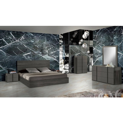 Nova Domus Lucia Italian Modern Matte Grey / Elm Grey Bed Grey Bed 77677|77679|77678 VGACLUCIA-GRY-BED