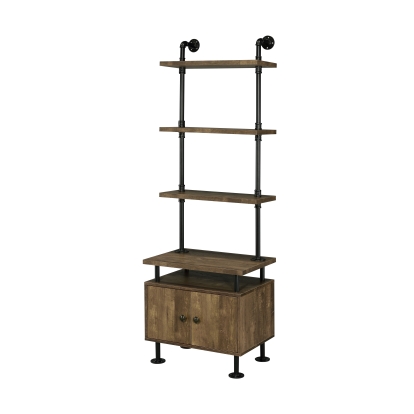 ACME Ensata II Rustic Oak & Black TV Stand Side Pier Model LV00141