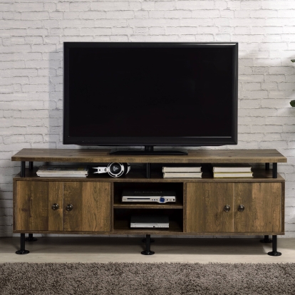 ACME Ensata II Rustic Oak & Black TV Stand Model LV00142