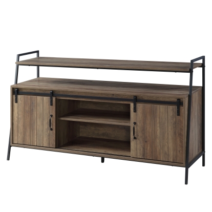 ACME Rashawn Rustic Oak & Black TV Stand Model LV00152