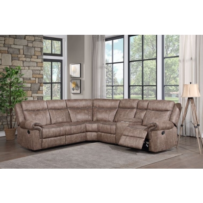 ACME Dollum Two Tone Chocolate Nubuck Motion Sectional Sofa Model LV00397