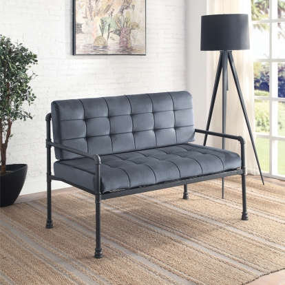 ACME Brantley Gray Velvet & Sandy Gray Loveseat Model LV00426