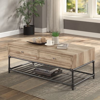 ACME Brantley Oak & Sandy Black Coffee Table Model LV00748