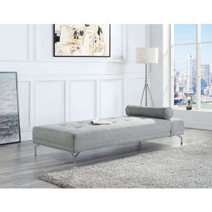 ACME Quenti Gray Melange Velvet Sofa Bed with Pillow Model LV00826