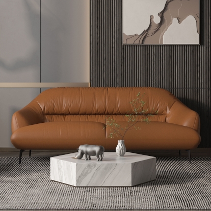 ACME Leonia Cognac Tan Top Grain Leather Sofa Model LV00937