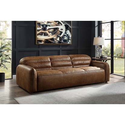 ACME Rafer Cocoa Top Grain Leather Sofa Model LV01020