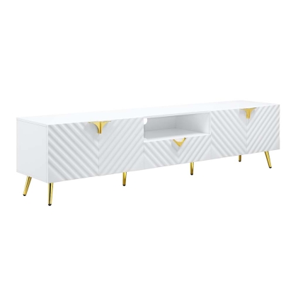 ACME Gaines White High Gloss TV Stand Model LV01138