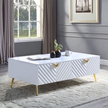 ACME Gaines White High Gloss Coffee Table Model LV01139