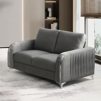 ACME Wenona Gray Velvet Loveseat Model LV01711