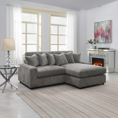 Acme Tavia Reversible Sectional Sofa with 6 Pillows Model LV01882