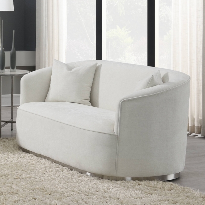 ACME Odette Beige Chenille Loveseat with 2 Pillows Model LV01918