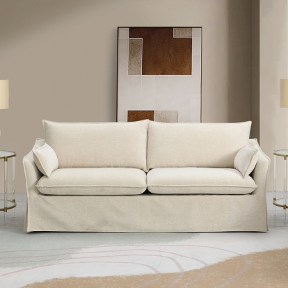 ACME Shane Beige Linen Sofa with 2 Pillows Model LV02910