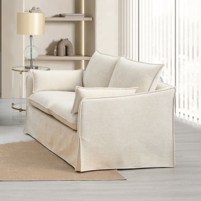 ACME Shane Beige Linen Loveseat with 2 Pillows Model LV02911