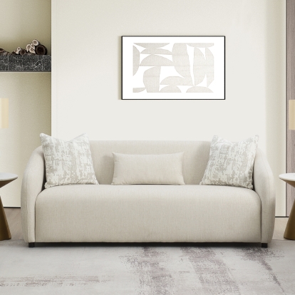 ACME Etienne Beige Linen Sofa with 3 Pillows Model LV03580