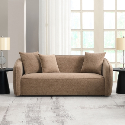 ACME Keith Brown Chenille Sofa with 3 Pillows Model LV03600