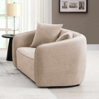 ACME Keith Beige Chenille Loveseat with 2 Pillows Model LV03611