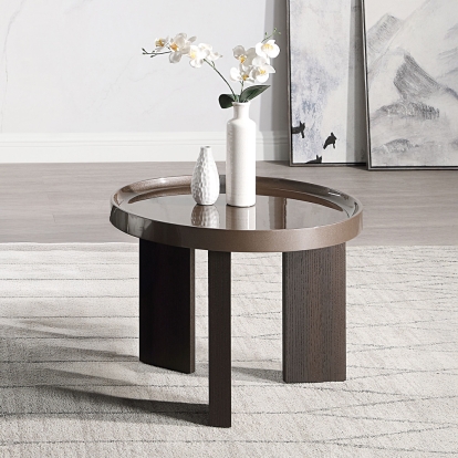 ACME Lakita Blackish Green/ Dark Blond High Gloss & Smoked Oak End Table Model LV04406