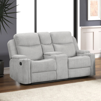 ACME Galya Light Gray Chenille Motion Sofa Model LV04680