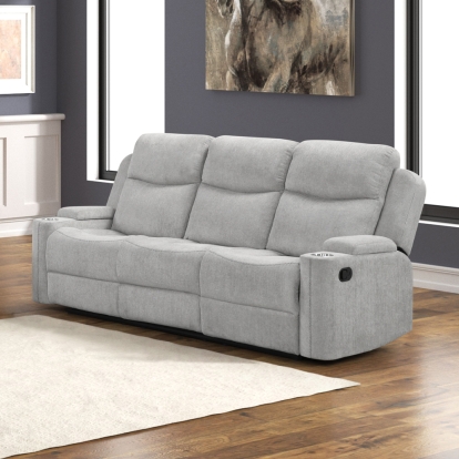 ACME Galya Light Gray Chenille Motion Loveseat with Console Model LV04681