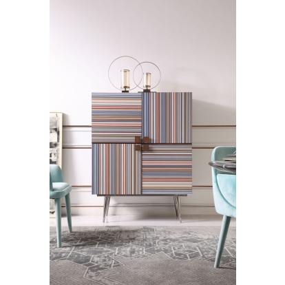 Modrest Macoy Modern Multicolor and Black Ash Wine Cabinet Multi-Toned Wine Cabinet 78531 VGVCGR2008-WINE