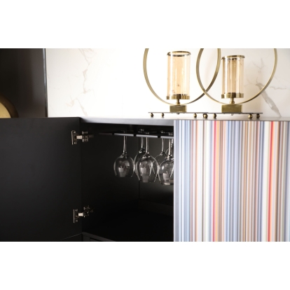 Modrest Macoy Modern Multicolor and Black Ash Wine Cabinet Multi-Toned Wine Cabinet 78531 VGVCGR2008-WINE