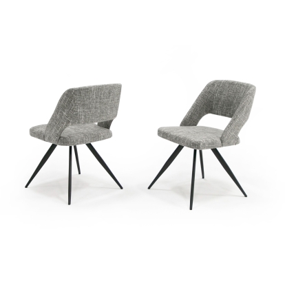 Modrest Palmer Modern Grey Fabric Dining Chair (Set of 2) Grey Dining Chair 73220Z VGEWF3207AC-GRY
