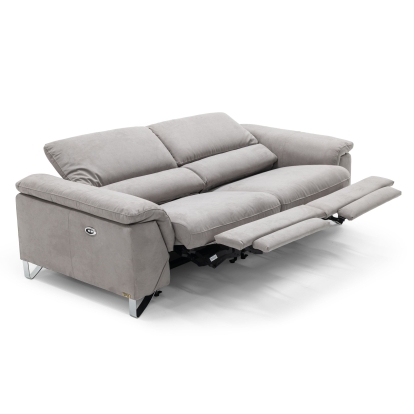 Divani Casa Maine Modern Light Grey Fabric Sofa with Electric Recliners Grey Sofa 78716 VGKNE9104-E9-LGRY-3-S