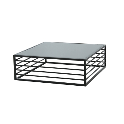 Modrest Malvo Modern Black + Glass Coffee Table Black Coffee Table 79155 VGODLZ-215RC-BLK-CT