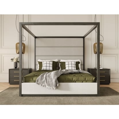 LA Furniture Manhattan Contemporary Canopy Grey Bed -queen VGMA-BR-127-BED-queen Contemporary Style by Vig Furnitrue Number 81407 Catch Home Goods