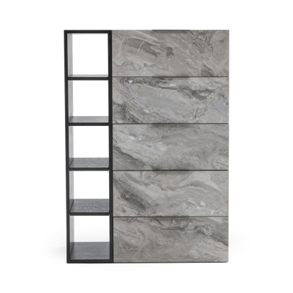 Nova Domus Maranello Modern Grey Wash & Faux Marble Chest Grey Chest 78673 VGMAMQT-S25-BR-121-GRY-CHEST