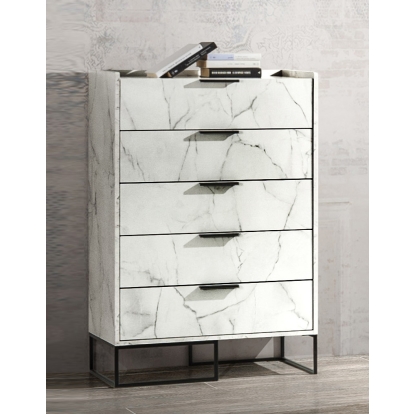 Nova Domus Marbella Italian Modern White Marble Chest White Chest 76356 VGACMARBELLA-CHEST