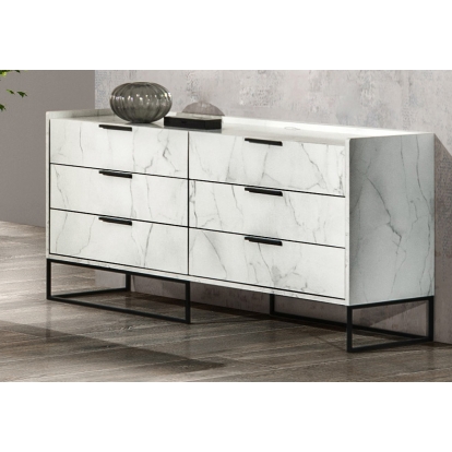 Nova Domus Marbella Italian Modern White Marble Dresser White Dresser 76354 VGACMARBELLA-DRS