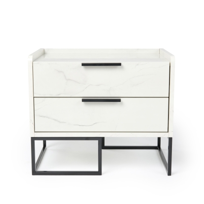 Nova Domus Marbella Italian Modern White Marble Nightstand White Nightstand 76353 VGACMARBELLA-NS