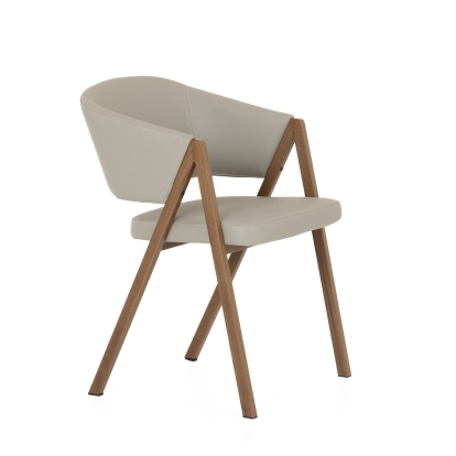 Modrest Marcus Modern Light Grey Vegan Leather Dining Chair (Set of 2) Light Grey Dining Chair 82335Z VGEW-F3248BC-GRY