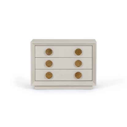 Modrest Marjorie Modern Cream & Brushed Gold Nightstand Cream Nightstand 81009A VGGMCHD-1705-3A-CRM