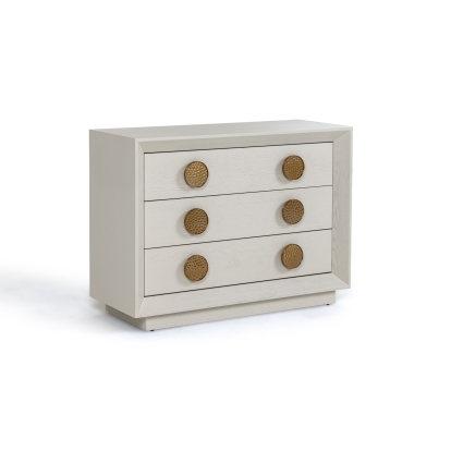 Modrest Marjorie Modern Cream & Brushed Gold Nightstand Cream Nightstand 81009A VGGMCHD-1705-3A-CRM