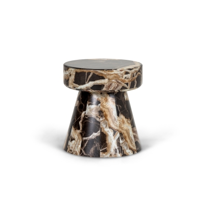 Modrest Marlow Modern Faux Marble End Table Set Brown End Table 82746 VGGM-ET-1750