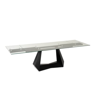LA Furniture Maroney Modern Black and Glass Extendable 70.5"/106" Dining Table VGNS-GD8780-B Contemporary Style by Vig Furnitrue Number 80331 Catch Home Goods