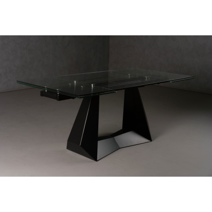 Modrest Maroney Modern Black and Glass Extendable 70.5"/106" Dining Table Black Dining Table 80331 VGNS-GD8780-B