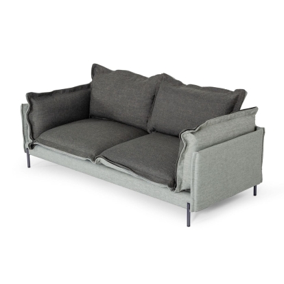 Divani Casa Mars Modern Grey & Dark Grey Fabric Sofa Grey Sofa 77918 VGCF591-DKGRY-S