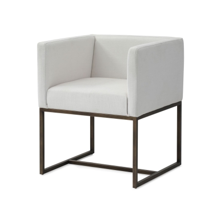 Modrest Marty Modern Off-White & Copper Antique Brass Dining Chair Off-White Dining Chair 78642 VGVCB8368-WHTX-DC