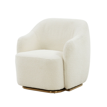 Modrest Masha Modern Off White Sherpa Accent Chair White Lounge Chair 78183 VGRHAC-538-WHT-1