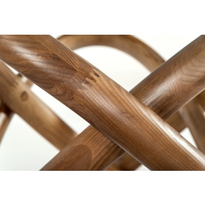 Modrest Mason Modern Round Glass & Walnut Dining Table Walnut Dining Table 74197 VGCSDT-16138