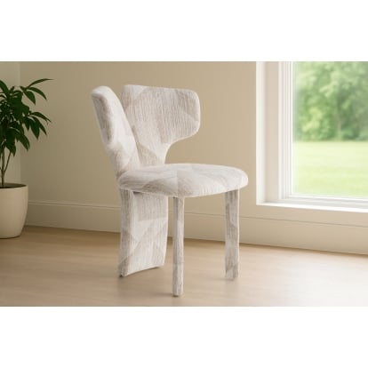 LA Furniture Masuda Modern Beige Pattern Fabric Dining Chair (Set of 2) VGOD-ZW-24081-BGE Contemporary Style by Vig Furnitrue Number 83170Z Catch Home Goods