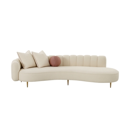 Modrest Maverick Modern Cream Fabric Chaise Beige Lounge Chair 80039 VGOD-ZW-22002-CH