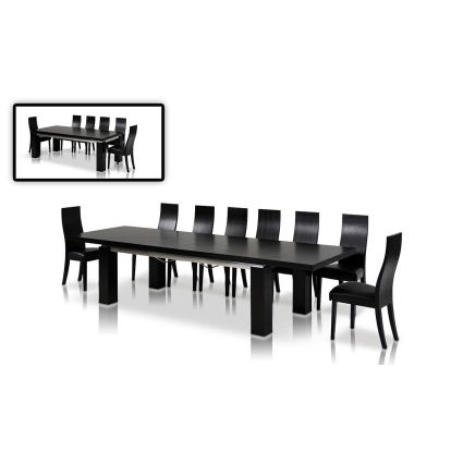 Maxi Modern Dark Oak Extendable Dining table Black Dining Table 12264 VGGUMAXIOAK