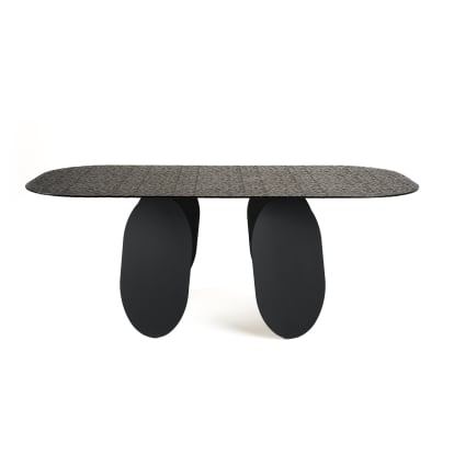 LA Furniture Maxine Modern Hammered Grey Glass Rectangular Dining Table VGYF-DT9002 Contemporary Style by Vig Furnitrue Number 81888 Catch Home Goods