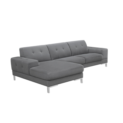 Divani Casa Forli Modern Grey Fabric Left Facing Sectional Sofa Grey Sectional Sofa 73452 VGMB-1071B-GRY-LAF