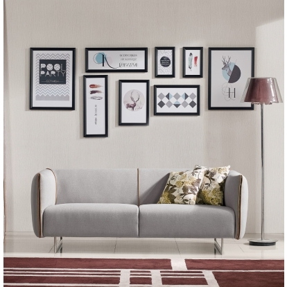 Divani Casa Medora-Modern Grey Fabric Sofa Grey Sofa 73187 VGMB-1661-S-GRY-S